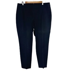 Talbots Chatham Ankle Pant Black Pleated Side Zip Trousers Women’s 14 Petite